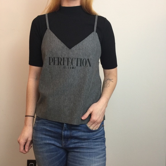 Zara Tops - Zara Black Grey Layer Tank PERFECTION Shirt Top